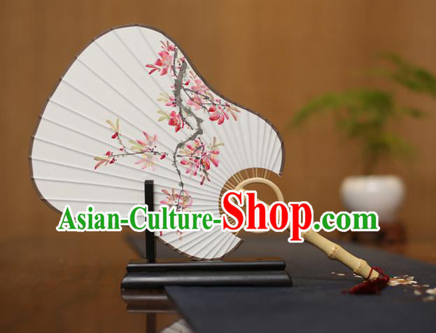 Traditional Chinese Crafts Ink Painting Plum Blossom Paper Fan, China Palace Princess Fans for Women