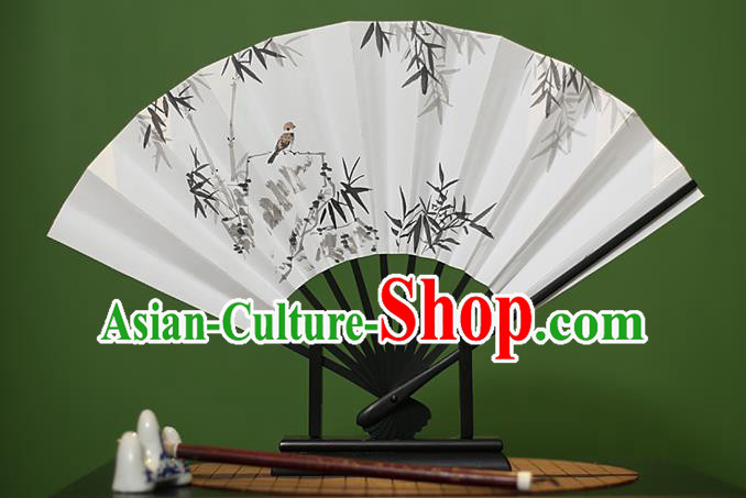 Traditional Chinese Crafts Printing Bamboo Paper Folding Fan, China Handmade Classical Fans for Women