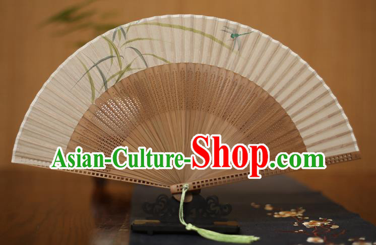 Traditional Chinese Crafts Printing Folding Fan, China Handmade Classical Silk Pierced Fans for Women