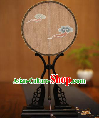 Traditional Chinese Crafts Tapestry Silk Palace Fan, China Printing Cloud Princess Silk Round Fans for Women