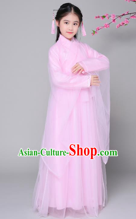 Traditional Chinese Ancient Princess Fairy Costume, China Han Dynasty Palace Lady Hanfu Clothing for Kids