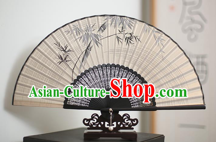 Traditional Chinese Crafts Printing Bamboo Classical Folding Fan, China Handmade Silk Fans for Women