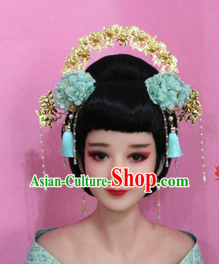 Traditional Chinese Handmade Hair Accessories Ancient Princess Hairpins Tassel Phoenix Coronet for Women