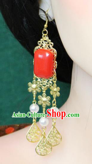 Traditional Chinese Handmade Jewelry Accessories Xiuhe Suit Bride Earrings Hanfu Eardrop for Women