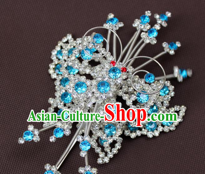 Traditional China Beijing Opera Actress Hair Accessories Hairpins, Chinese Peking Opera Diva Butterfly Hair Stick Headwear