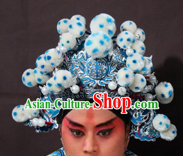 Traditional China Beijing Opera General Hats, Chinese Peking Opera Takefu Headwear