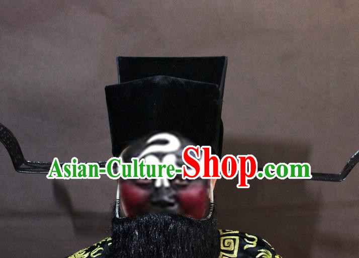 Traditional China Beijing Opera Prime Minister Hats, Chinese Peking Opera Minister Headwear