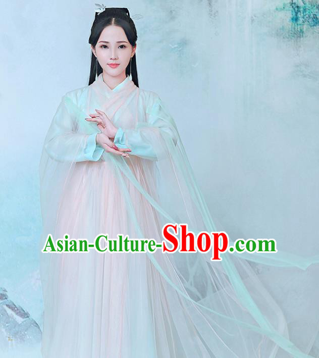 Traditional Chinese Ancient Peri Hanfu Clothing, China Tang Dynasty Palace Princess Costume for Women