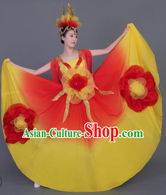 Professional Opening Dance Costume Stage Performance Big Swing Dress for Women
