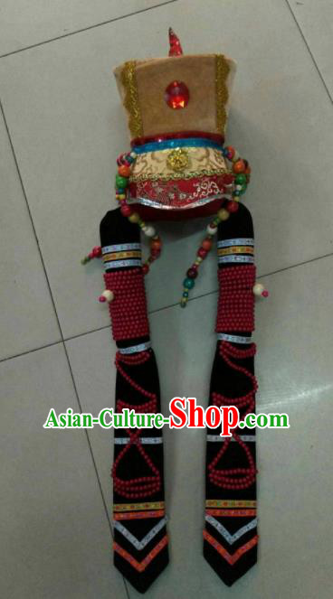 Chinese Traditional Mongol Nationality Hair Accessories Mongolian Princess Hat Headwear for Women