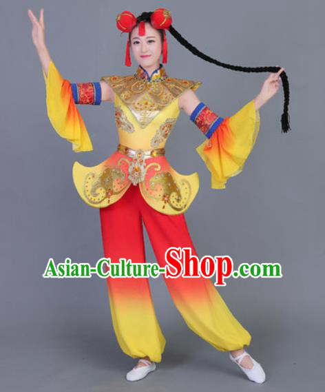 Traditional Chinese Fan Dance Folk Dance Costume Classical Yangko Dance Classical Dance Dress