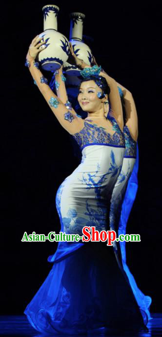Chinese Traditional Classical Dance Costume Folk Dance Qipao Dress for Women