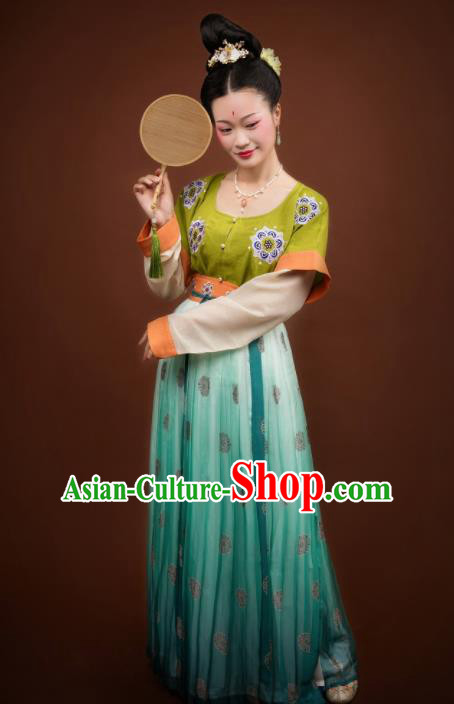 Traditional Chinese Ancient Apsara Costumes Tang Dynasty Princess Hanfu Dress for Women