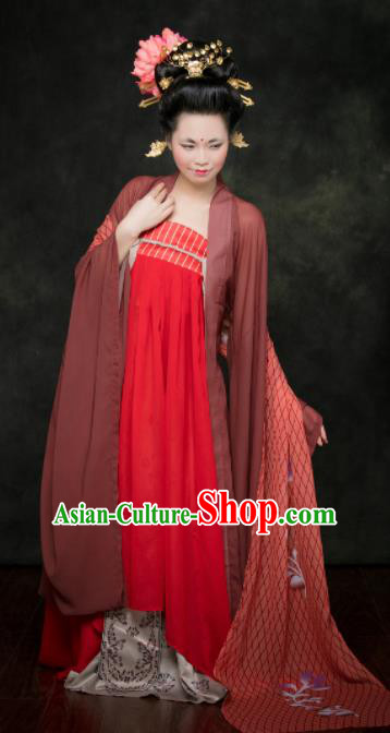Traditional Chinese Tang Dynasty Maidenform Hanfu Dress Ancient Palace Princess Costumes for Women