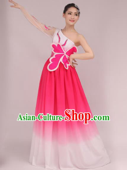 Professional Modern Dance Pink Dress Opening Dance Stage Performance Chorus Costume for Women