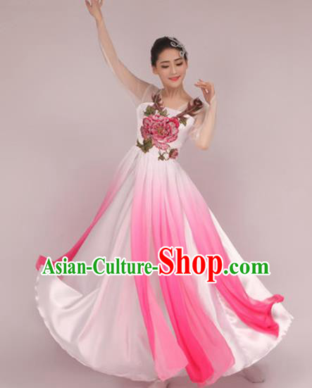Chinese Classical Dance Costume Traditional Folk Dance Umbrella Dance Dress for Women