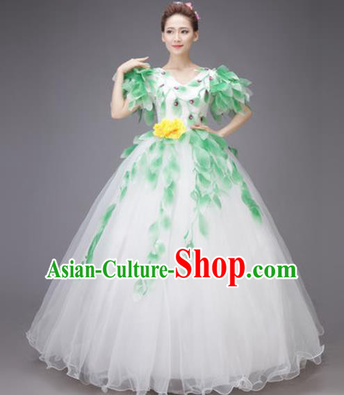 Professional Modern Dance Dress Opening Dance Stage Performance Chorus White Veil Costume for Women