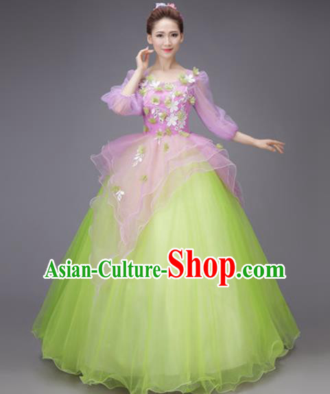 Professional Modern Dance Purple Dress Opening Dance Stage Performance Chorus Costume for Women