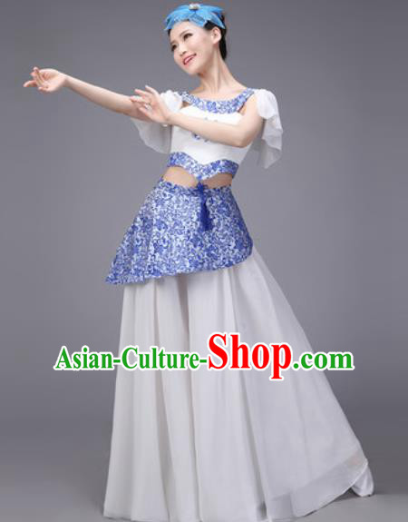 Chinese Classical Dance Umbrella Dance Costume Traditional Folk Dance Clothing for Women