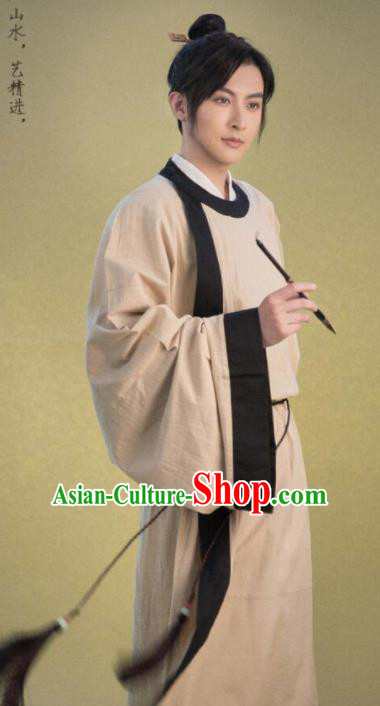 Chinese Traditional Song Dynasty Gentleman Costumes Ancient Scholar Robe for Men