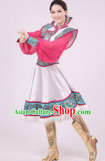 Chinese Traditional Mongol Nationality Dress Mongolian Minority Folk Dance Ethnic Costume for Women