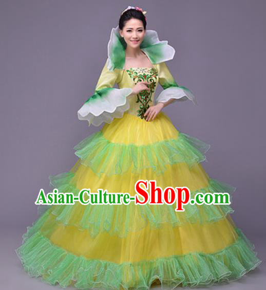 Professional Modern Dance Compere Veil Dress Opening Dance Stage Performance Costume for Women