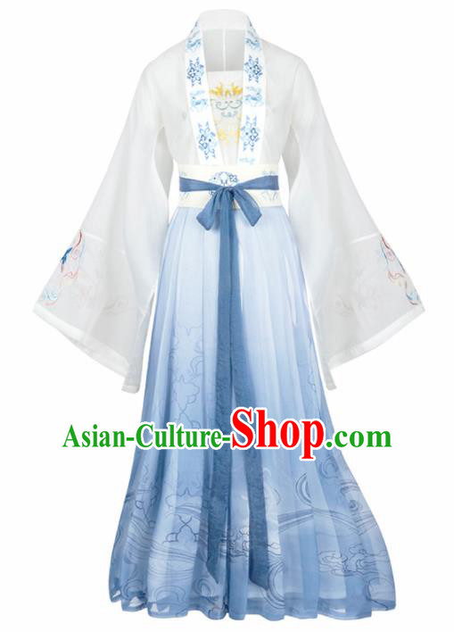 Chinese Ancient Palace Lady Hanfu Han Dynasty Imperial Concubine Queen Embroidered Historical Costumes