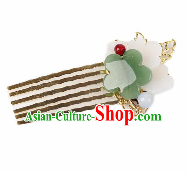 Chinese Ancient Hanfu Hair Accessories Traditional Jade Hair Comb Hairpins for Women