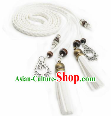 Chinese Ancient Hanfu Hair Accessories Traditional Swordswoman White Hair Band  for Women