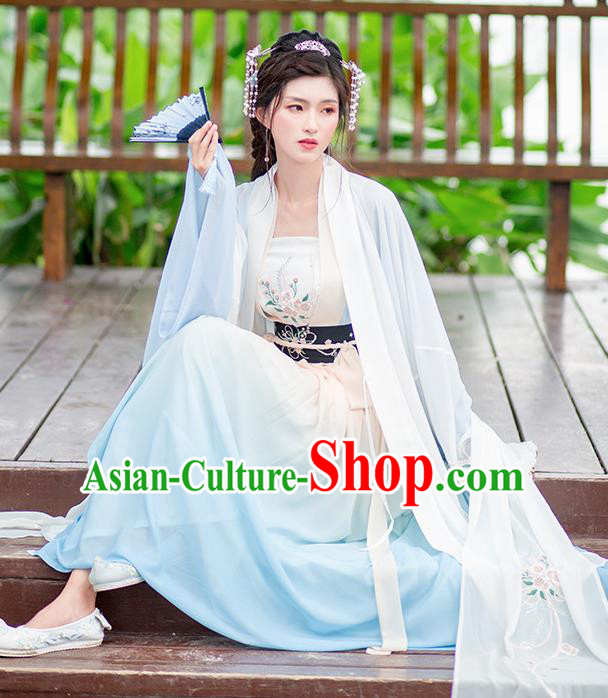 Chinese Ancient Palace Lady Hanfu Han Dynasty Imperial Concubine Queen Embroidered Historical Costumes