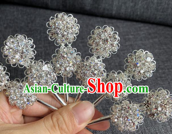 Chinese Traditional Peking Opera Diva Hair Accessories Ancient Crystal Wintersweet Hairpins for Women