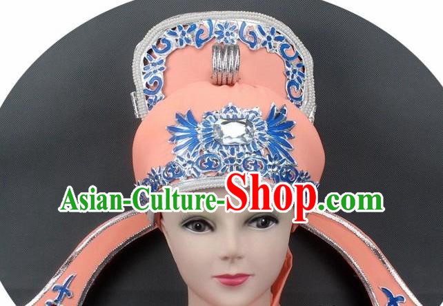 Chinese Ancient Scholar Orange Hat Traditional Peking Opera Niche Headwear for Men