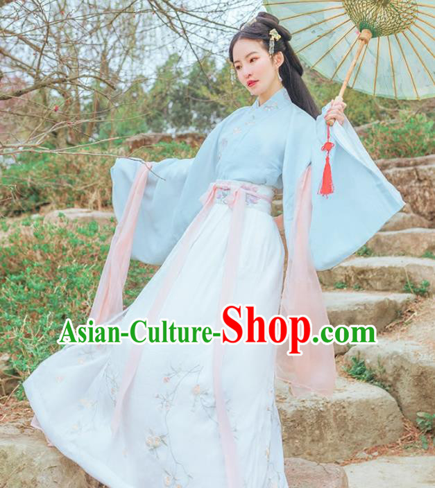 Chinese Ancient Palace Lady Hanfu Han Dynasty Imperial Concubine Queen Embroidered Historical Costumes