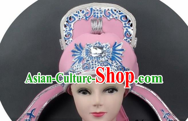 Chinese Ancient Scholar Pink Hat Traditional Peking Opera Niche Headwear for Men