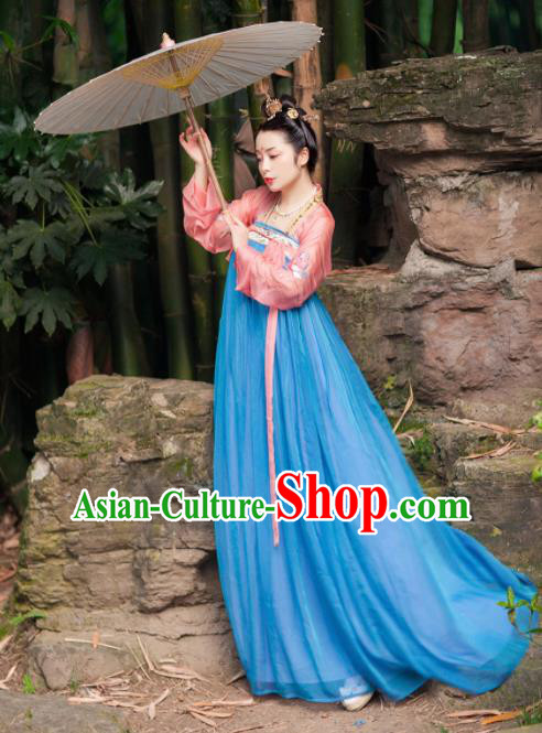 Chinese Traditional Tang Dynasty Imperial Consort Hanfu Dress Ancient Maidenform Costumes for Women