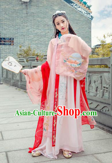 Ancient Chinese Tang Dynasty Palace Princess Hanfu Dress Historical Costume for Women