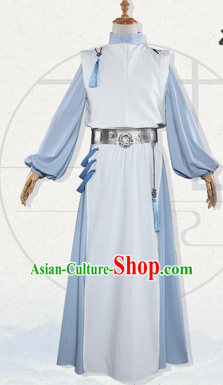 Chinese Traditional Cosplay Nobility Childe Costumes Ancient Swordsman Clothing for Men