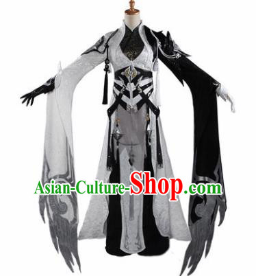 Chinese Traditional Cosplay General Costumes Ancient Swordswoman Hanfu Clothing for Women