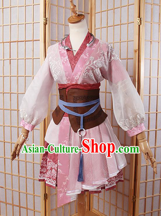 Top Grade Cosplay Princess Costumes Chinese Ancient Swordswoman Dress for Women