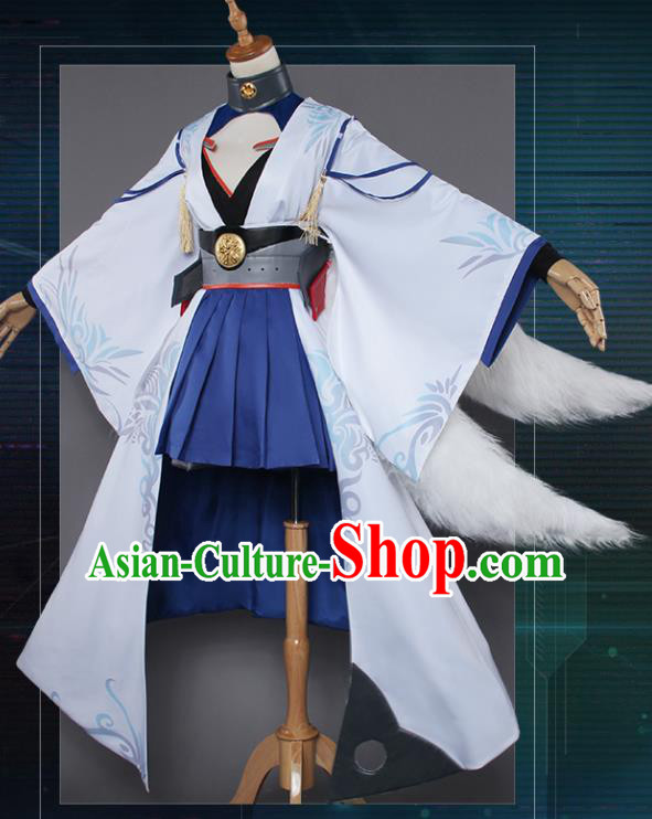 Chinese Traditional Cosplay Nine-Tailed Fox Fairy Costumes Ancient Swordswoman Clothing for Women