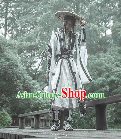 Chinese Traditional Cosplay Taoist Priest Costumes Ancient Swordsman Clothing for Men