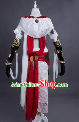 Ancient Chinese Cosplay Costume Chinese Shoes Traditional China Swordsman Clothing and Jewelry Accessories