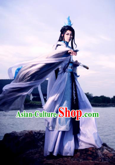 Top Grade Chinese Ancient Cosplay Nobility Childe Swordsman Costumes for Men