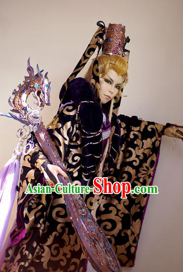 Top Grade Chinese Ancient Cosplay Swordsman Costumes for Men