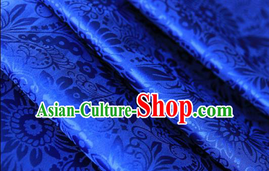 Asian Chinese Traditional Pattern Fabric Royalblue Brocade Silk Fabric Material