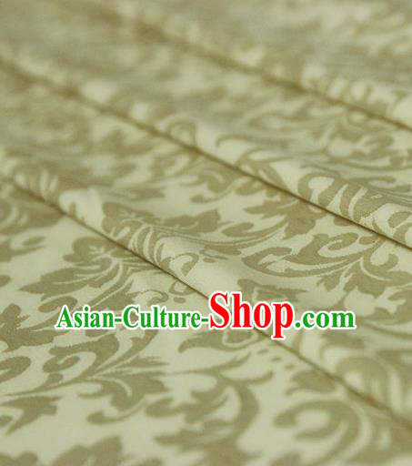 Asian Chinese Traditional Pattern Fabric Ancient Hanfu Jacquard Weave Golden Brocade Silk Fabric Drapery Material