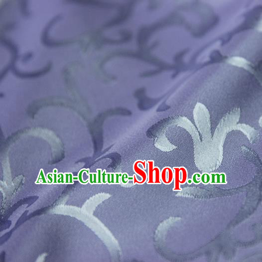 Asian Chinese Traditional Pattern Fabric Ancient Hanfu Jacquard Weave Purple Brocade Silk Fabric Drapery Material