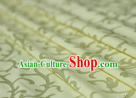 Asian Chinese Traditional Pattern Fabric Ancient Hanfu Jacquard Weave Yellow Brocade Silk Fabric Drapery Material