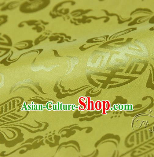 Asian Chinese Traditional Yellow Silk Fabric Ancient Hanfu Jacquard Brocade Fabric Drapery Material