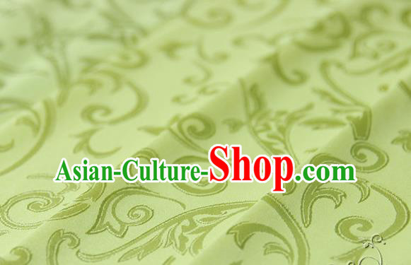 Asian Chinese Traditional Jacquard Silk Fabric Ancient Hanfu Yellow Brocade Fabric Drapery Material